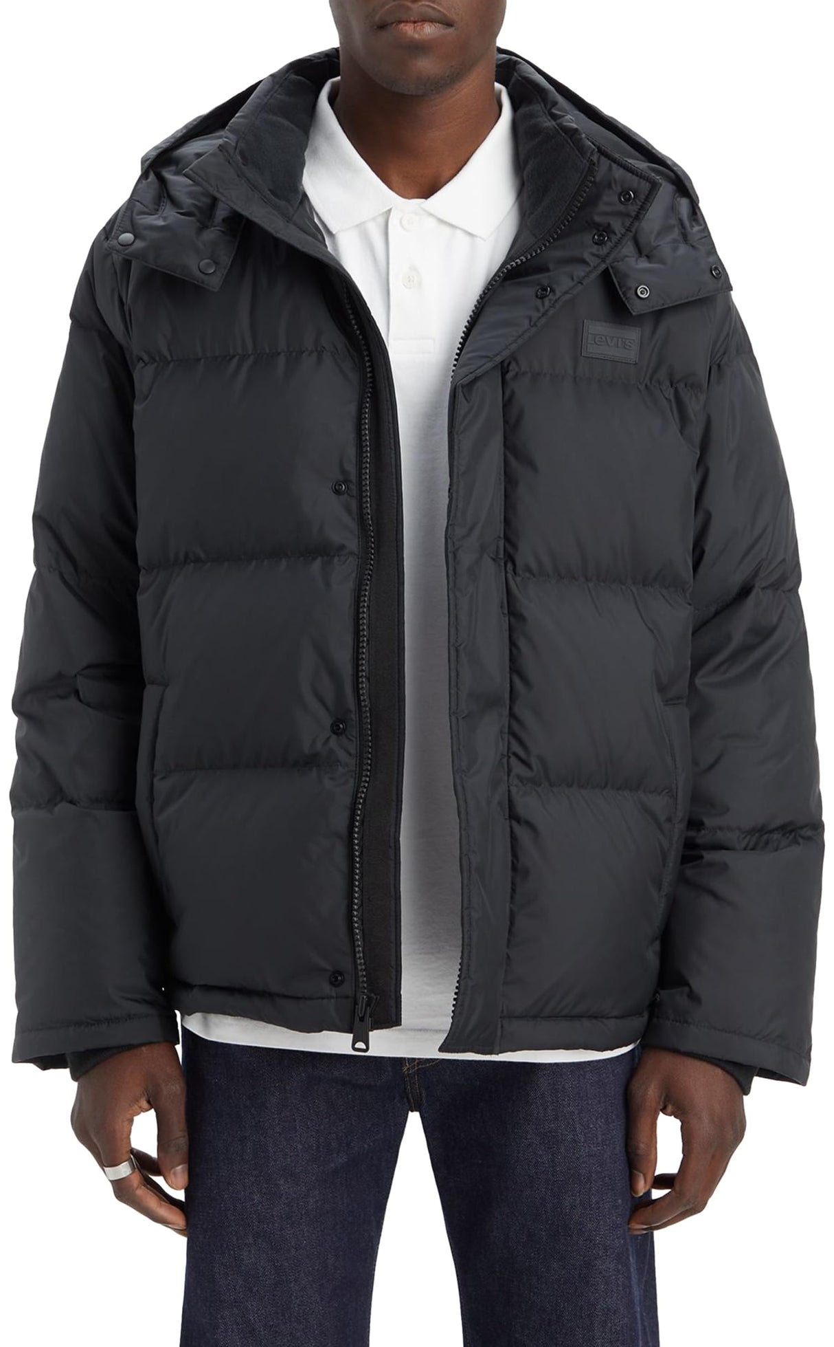Levi's Laurel Short Puffer - Chaqueta para hombre, Jet Black, XL