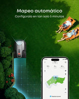 eufy E15 Cortacésped Robótico sin Cable Perimetral,Sin Señal Perdida, Sin RTK,TrueVision, Navegación Inteligente, Jardín hasta 800 m², Corte Preciso Bordes, Evita Obstáculos, Control por App
