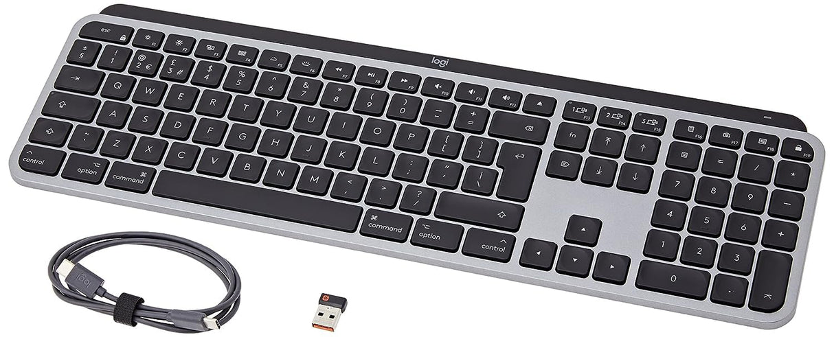 Logitech MX Keys for Mac - Teclado inalámbrico avanzado, QWERTY Inglés Reino Unido - Gris