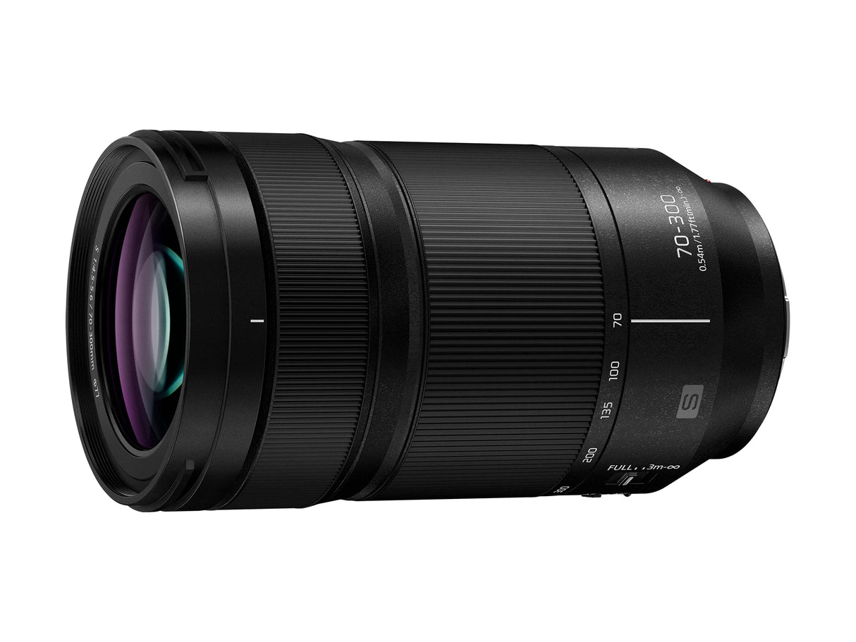 Panasonic S-R70300E Teleobjetivo Compacto con Zoom para cámaras de Montura M4/3 (Focal 70-300 mm, Estabilizador Óptico O.I.S, Lumix S, F4.5-5.6 Macro, Resistente Polvo, Agua, Congelación) Negro