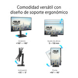 ASUS VA27DQFS Monitor profesional de 27 Pulgadas, IPS, Full HD, sin marco, 100 Hz, Adaptive-Sync, MPRT de 1 ms, HDMI, DisplayPort, VGA, luz azul baja, antiparpadeo, diseño ergonómico, montaje en pared