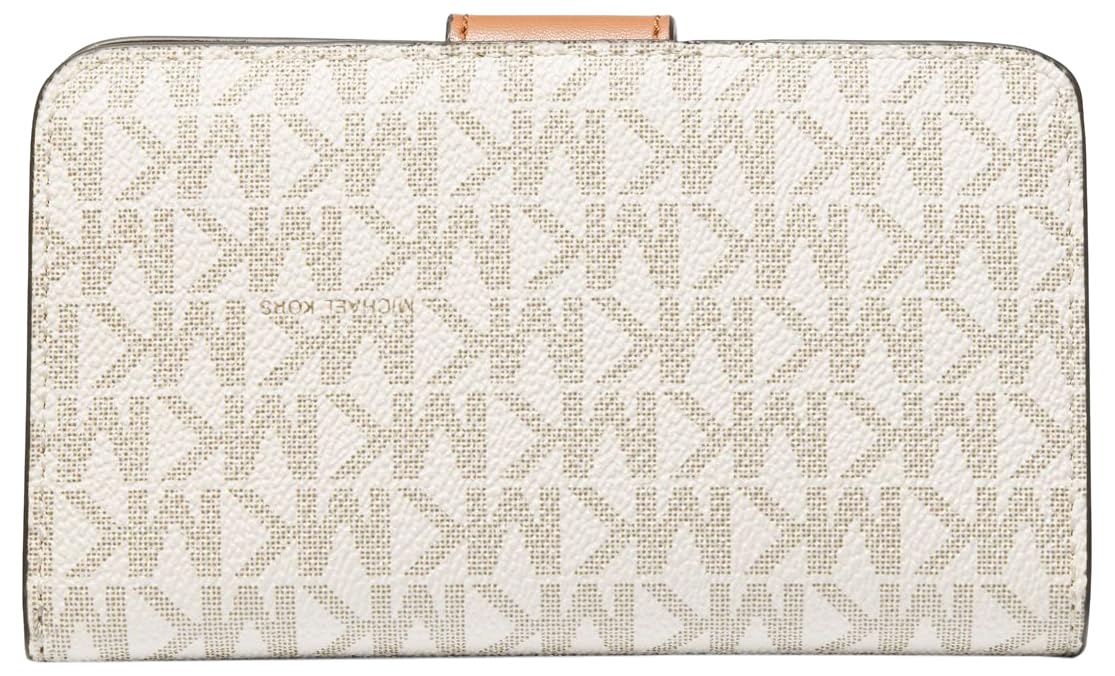 Michael Kors MD Tab Pckt Bifold, Hand Bag Women, Vanilla/Acorn, One Size