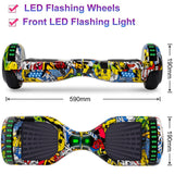SISIGAD Hoverboard Scooter auto equilibrante de 6.5 pulgadas con dos ruedas autoequilibrante con altavoz Bluetooth y luces LED Scooter eléctrico para adultos y niños regalo UL 2272 certificado
