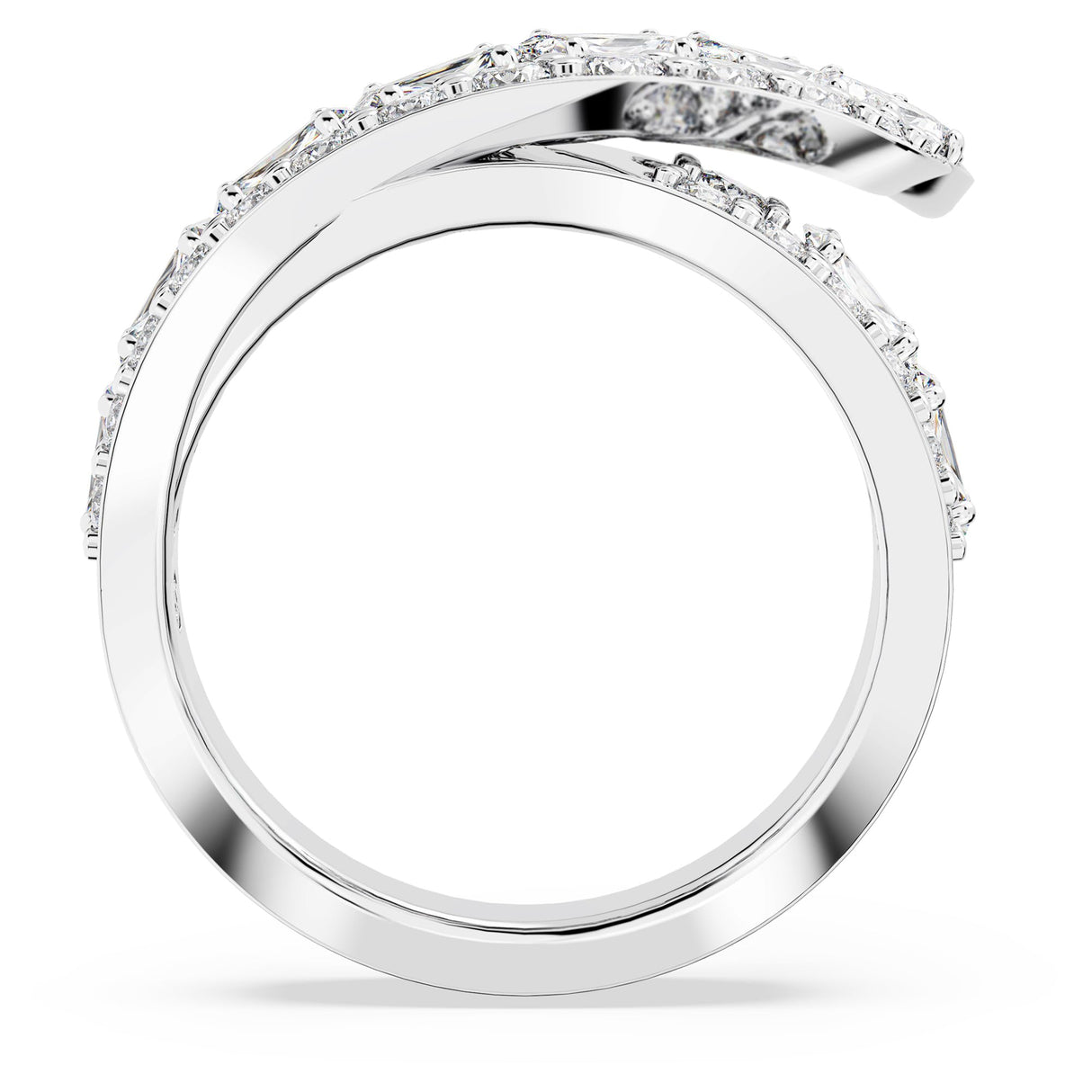 Swarovski Anillo de cóctel Hyperbola, Swarovski Zirconia, Tallas Mixtas, Baño de Rodio