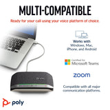 Altavoz manos libres Bluetooth portátil personal Poly Sync 20 (Plantronics) - Larga duración de la batería - Reducción del ruido o de ecos, Funciona: Teams (certificado), Zoom, PC, teléfonos celulares