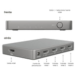 HDMI 2.1 Switch - AS48-4K 120Hz - Conmutador Gaming HDMI 8K - HDMI 2.1 - HDR - Funciones PS5 y Xbox - ALLM - VRR - QFT - QMS - 4 entradas/1 Salida - Adaptador HDMI 4K120-48Gbps - Dolby Digital