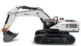 Amewi Excavadora G451E de Metal Parcial 1:14, RTR, Sonido, luz, Blanco RC Control Remoto