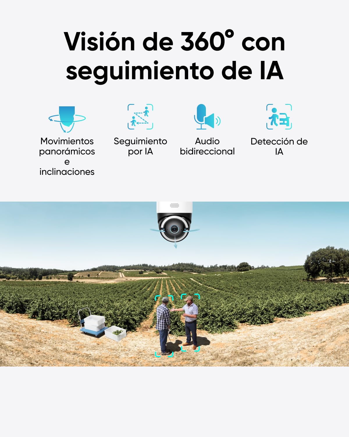 eufy Security Camara vigilancia WiFi Exterior 4G LTE CAM S330, 4K UHD con Movimiento Horizontal y Vertical, con Panel Solar, Seguimiento IA de Personas/vehículos, con Sim Card