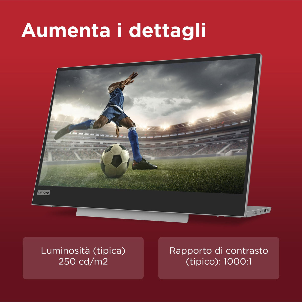 Lenovo L15 Monitor Portátil, Pantalla 15.6" FullHD IPS, 1920x1080, 60Hz, 6ms, Entrada 2 x USB-C, Cable USB-C a USB-C, Ajustable en Inclinación, Gris