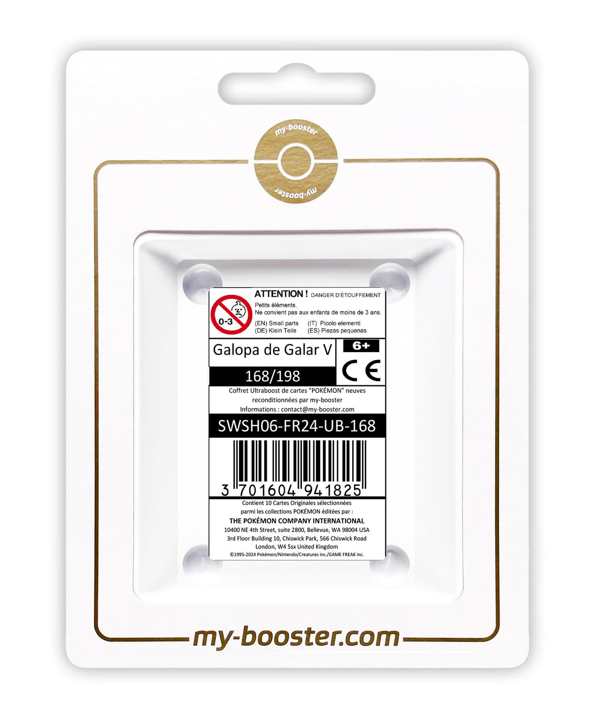 Galopa de Galar V (Rapidash de Galar V) 168/198 Alternativo Pokémon Gallery - Ultraboost X Epée et Bouclier 6 Règne de Glace - Box de 10 Cartas Pokémon Francés