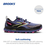 BROOKS Cascadia 18 GTX, Sneaker Mujer, Gris Azul/Negro/Rosa, 38 EU