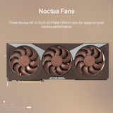 ASUS Tarjeta gráfica GeForce RTX 5080 16 GB GDDR7 Noctua OC Edition Gaming (Nvidia RTX5080, NVIDIA Blackwell, DLSS 4, PCIe 5.0, 2 x HDMI 2.1b, 3X DisplayPort 2.1b, RTX5080-O16G-NOCTUA)