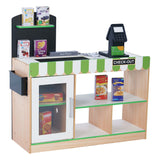Teamson Kids - Cajero de Austin Play Market Stand - Verde y Madera - TD-13206B