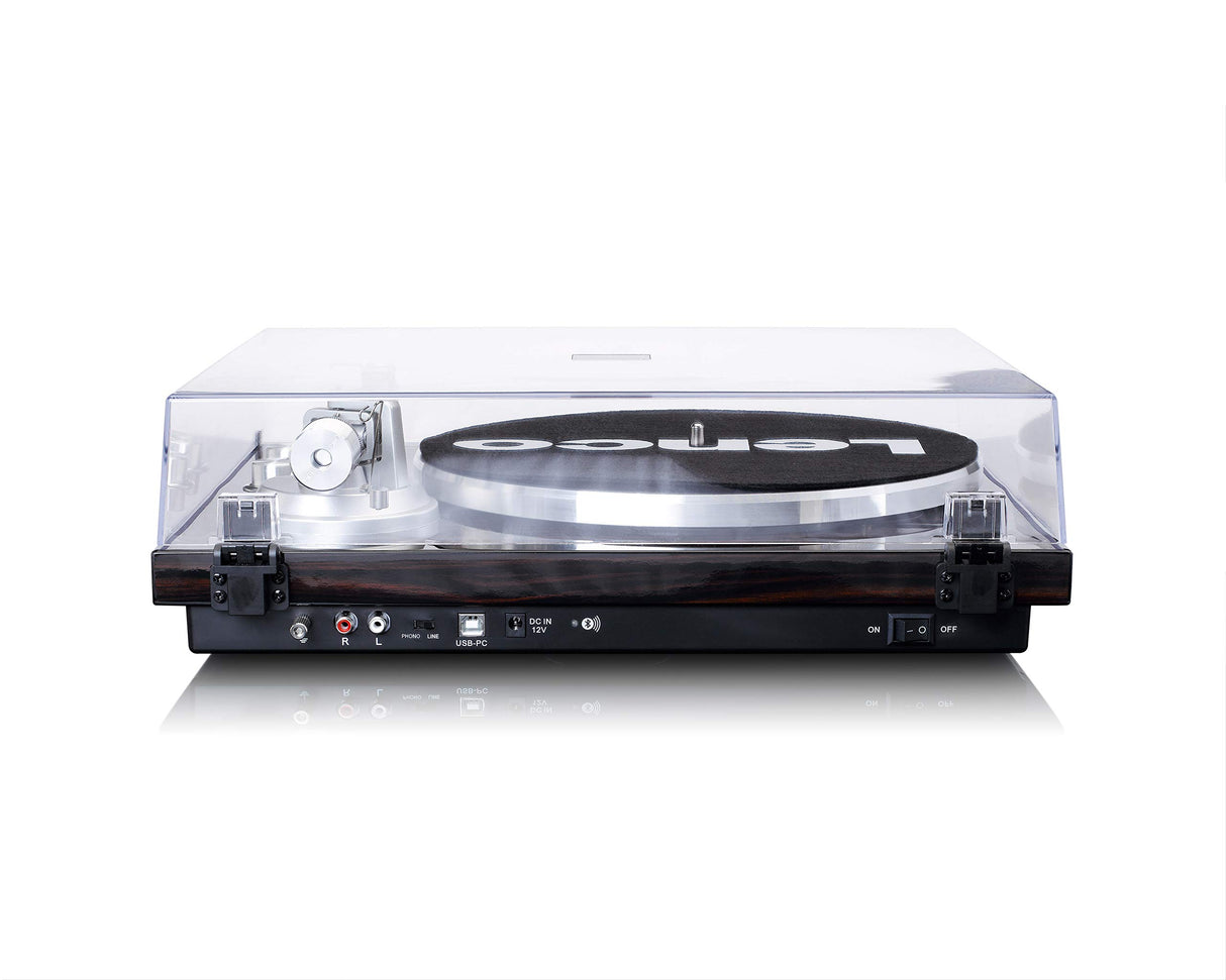 Lenco LBT-188 Tocadiscos Bluetooth - admite Salidas de RCA y USB - 2 velocidades 33 RPM y 45 RPM - preamplificador - carcasa de MDF - transmisión por correa - nogal