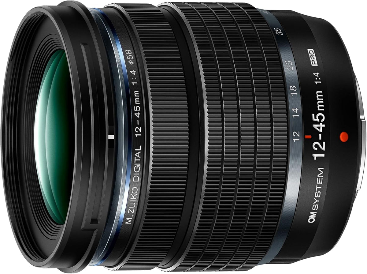 OM SYSTEM M.Zuiko DIGITAL ED 12-45mm F4.0 PRO Objetivo, Zoom Estándar Ultra-Compacto, Alta Resolución, Resistente a la Intemperie,Compatible con todas las cámaras MFT (Olympus OM-D y Pen, Panasonic G)