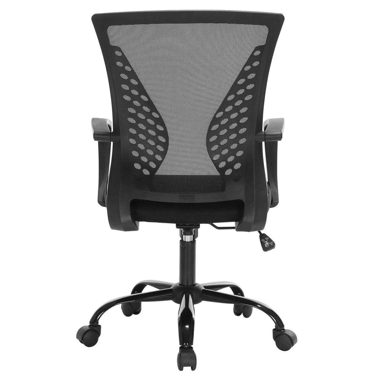 SONGMICS, Silla Giratoria, Regulable en Altura, Función de Inclinación, Respaldo y Asiento de Malla Transpirable, para Estudio de Oficina, Carga Máx. 120 kg, Negro OBN22BK, 58 x 60,5 x (96-104) cm