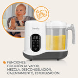 LIONELO BABYMENU Procesador de Alimentos para Bebés Multifuncional 300 4 Programas Cocer al Vapor, Batir Calentar Descongelar, Recetas Online