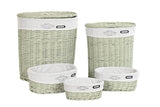 CESTA ROPA SET 5 MIMBRE POLIESTER 51X37X56 VERDE