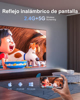 ULTIMEA Proyector Portátil Full HD 1080P, 300 Lúmenes ANSI, Smart Beamer con Enfoque Eléctrico y Baja Latencia, Compatible con iOS/Android Phone, TV Stick, Apollo P10