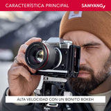 Samyang AF 75 mm F1.8 para Fuji X - lente para retratos liviana y compacta con LSTM-AF, protección contra la intemperie e interruptor personalizado para tomas nocturnas y de viaje