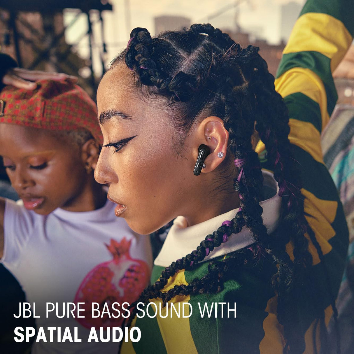 JBL Tune Flex 2, Auriculares inalámbricos Bluetooth y cancelación de Ruido. Autonomía de hasta 48 hrs, IP54 Resistentes al Agua y al Polvo, conexión multipunto, diseño ergonómico, Ghost Blanco