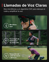 SUUNTO Wing Open-Ear Auriculares Conducción Ósea, Auriculares Deportivos Inalámbricos Bluetooth, Control Movimiento Cabeza, Micrófono HD Incorporado, Resistente al Desgaste IP67, Luces Seguridad