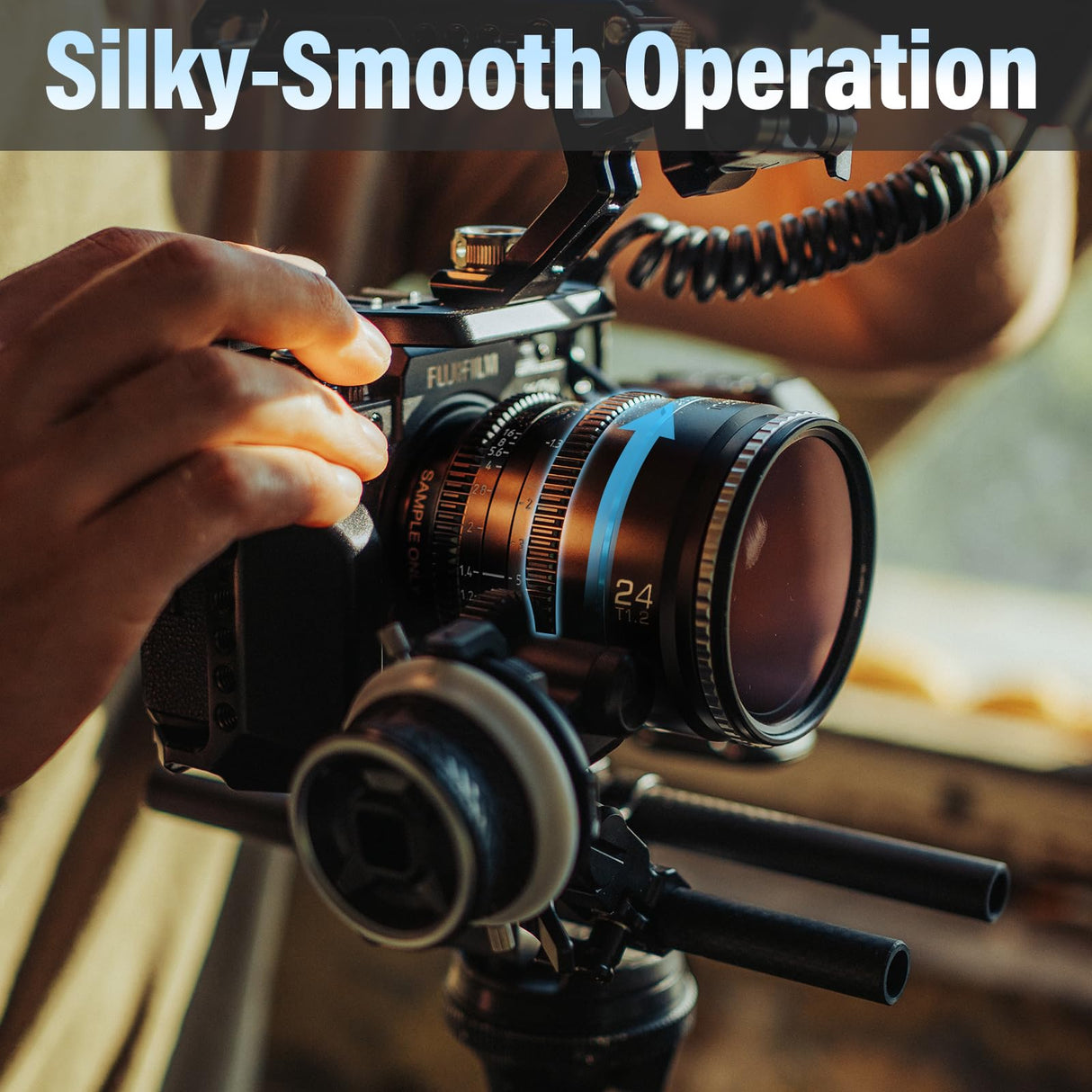 SIRUI Night Walker 24mm Lente de Cine con Enfoque Manual, Lente de Gran Apertura T1.2 con Montura S35 para X Montura Cameras, para X-H2/H2S, XT-4, XT-3,X-S10, X-S20 (MS24X-B, X Montura, Negro)
