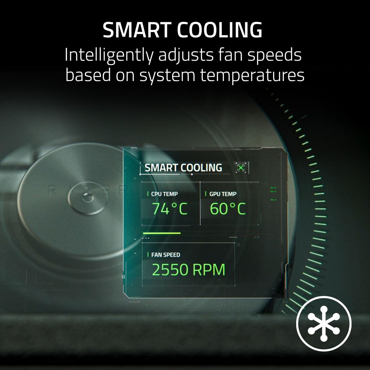 Razer Laptop Cooling Pad - Soporte de refrigeración Inteligente para portátiles de 14" a 18" Pulgadas - Cámara de presión hermética (Curvas de Ventilador Personalizadas, concentrador USB-A) Negro