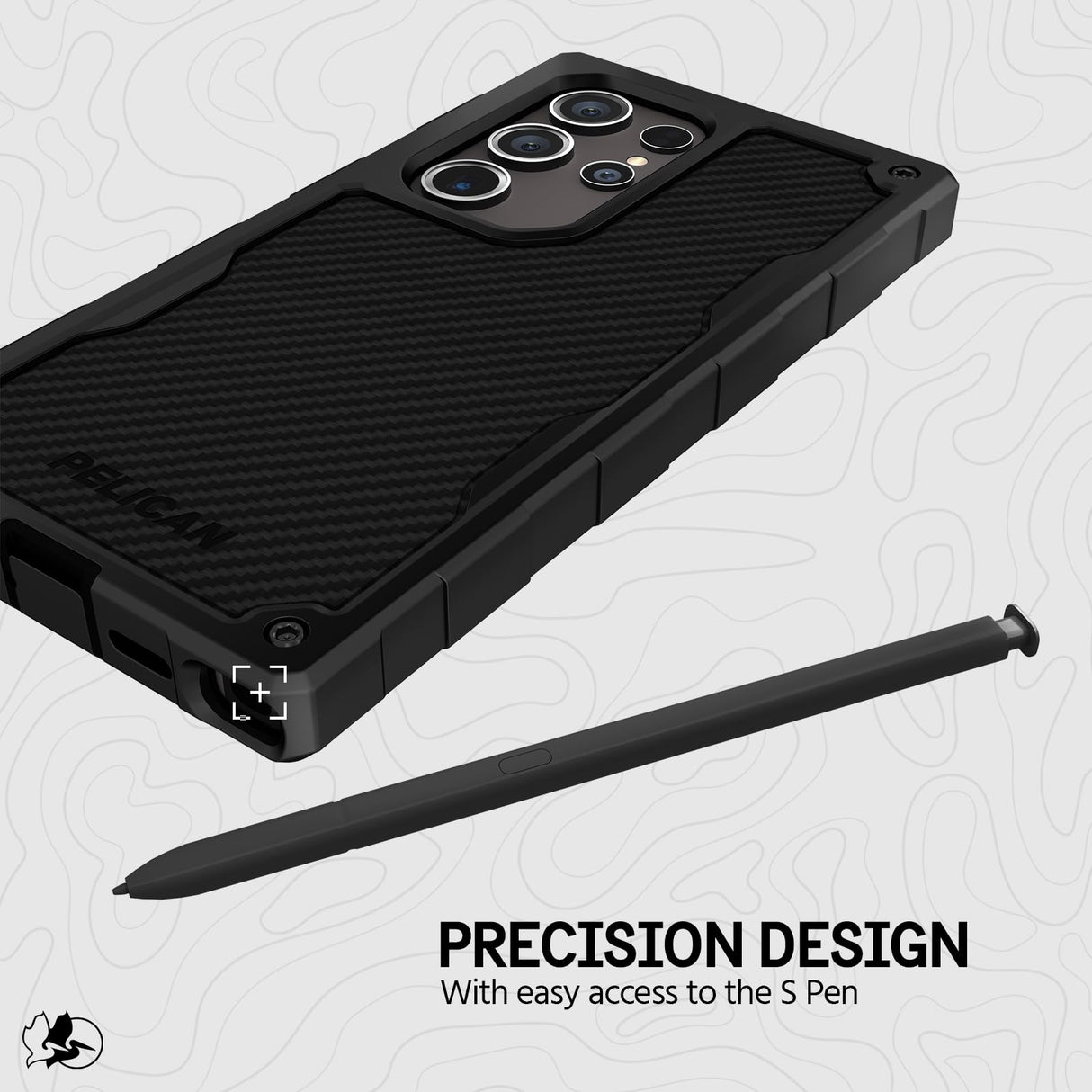 Pelican Shield - Funda para Samsung Galaxy S24 Ultra [6.8 pulgadas] [Carga inalámbrica] [Protección contra caídas MIL-STD de 21 pies] Funda para Samsung Galaxy S24 Ultra - Funda resistente con soporte