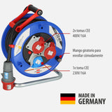 Brennenstuhl Enrollacables de obra industrial Garant CEE IP44 (30m de cable en negro, plástico especial, uso en obras y uso permanente en exteriores, fabricado en alemania)