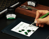 Diplomat Pluma estilográfica Aero Green, pluma de tinta exclusiva con plumín de acero inoxidable y convertidor