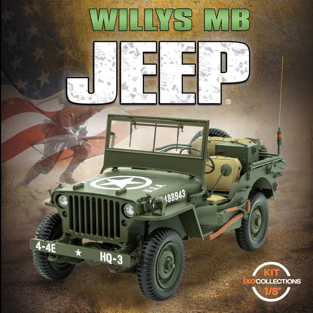 IXO Collections IXO Colecciones 1:8 IXO US Jeep Willys 4x4 - modelismo, maquetas, Kit, Kit de modelismo