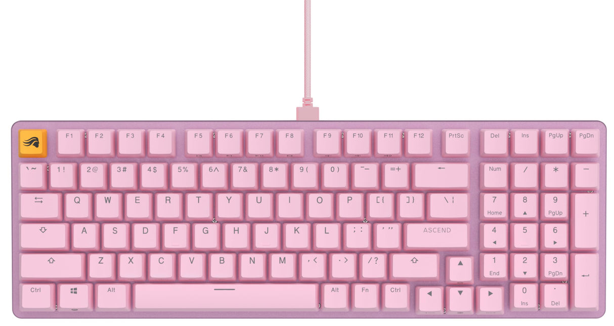 Glorious Gaming GMMK 2 Full Size (96%) - Teclado gaming mecánico, carcasa de aluminio, personalizable, keycaps dobles, switches Glorious Fox, RGB, distribuciones QWERTY estadounidense - Rosa