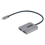 StarTech.com Adaptador USB-C a HDMI Doble, Hub MST USB Tipo C, Divisor Extensor de Monitor HDMI 4K 60Hz, HDR, Cable Extra Largo, Solamente para Windows (MST14CD122HD)