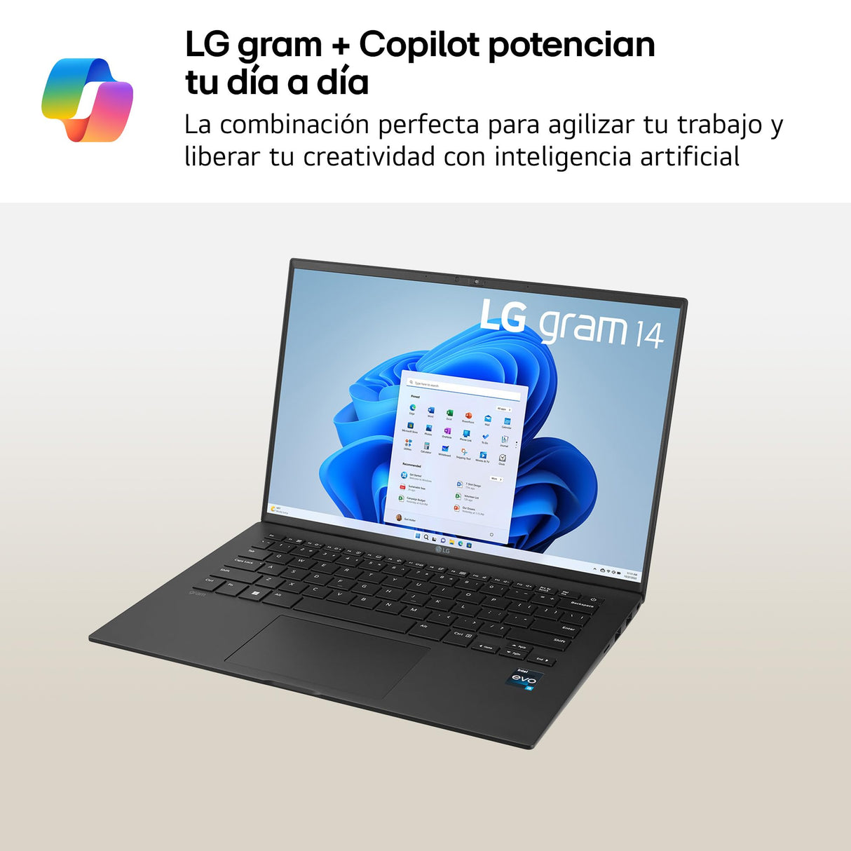 LG gram 14Z90RU-G.AA55B Portátil Ultraligero 14 Pulgadas, IPS WUXGA, Intel Core i5-1334U 10 núcleos, 16GB RAM, 512GB SSD, 999 g, Batería hasta 24.5h, Intel Graphics, Windows 11 Home, Negro