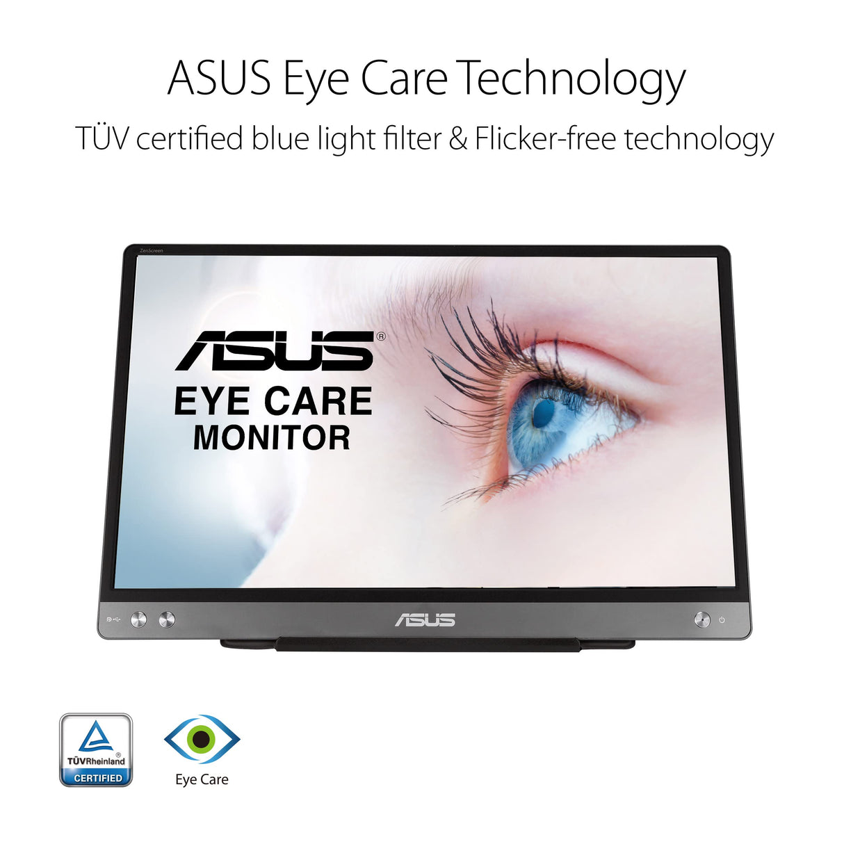 ASUS ZenScreen MB14AC - Monitor portátil de 14" FullHD (1920x1080,IPS, solución de señal híbrida, USB Tipo C, sin Parpadeo, Filtro de luz Azul, Superficie antideslumbrante), 250cd/m², Gris