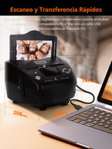 Rollei PDF S 240 SE Escáner Fotos, Convertidor de Diapositivas y Negativos Fotográficos 35mm 135/Fotos Antiguas (3R/4R/5R)/Tarjeta de Visita a Digital de Ordenador en Casa y Oficina