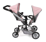Bayer Chic 2000 - Cochecito para muñecas Linus Duo para niños de 4 a 8 años, Gris Melange, Rosa, 690-15