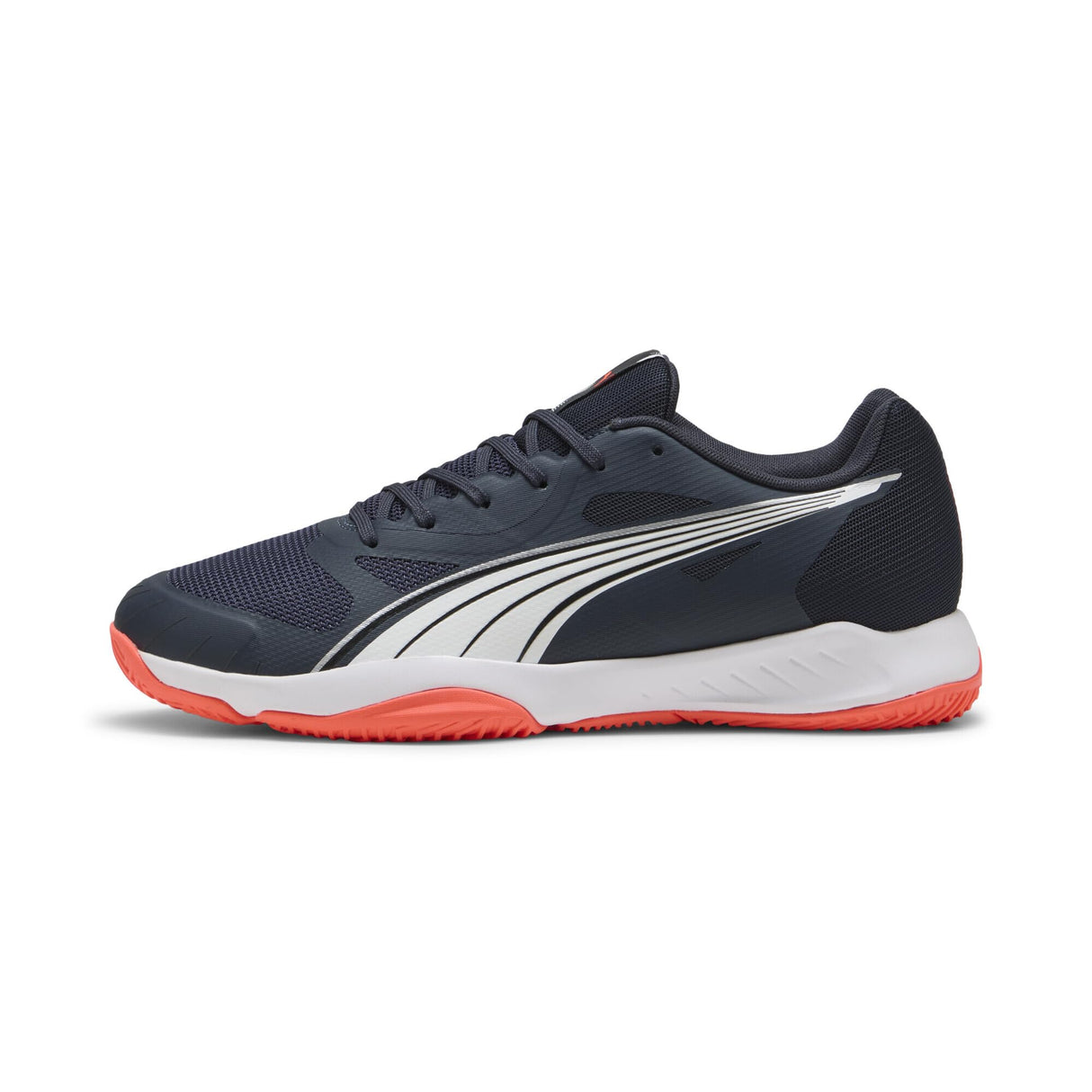 PUMA - Eliminate Turbo, Zapato de Tribunal Interior Unisexo, Parisian Night-PUMA White-Glowing Red,
