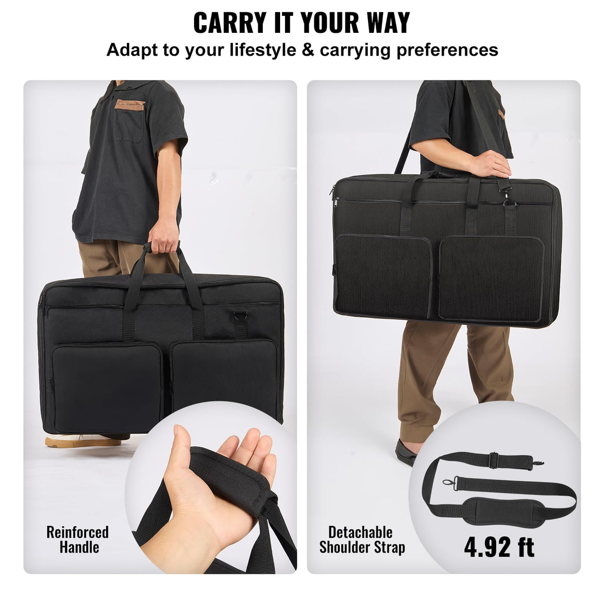 VEVOR Bolsa Acolchada para Mezclador de DJ, Tela Oxford 1200D, Bolsa de Transporte para Equipo de DJ con Bolsillo de Almacenamiento, Correa de Hombro Extraíble, 830 x 220 x 520 mm de Dimensiones