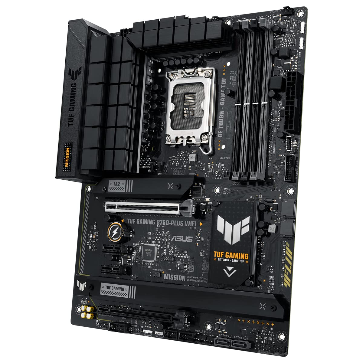 TUF Gaming B760-PLUS WiFi - Placa Base ATX Intel B760 (LGA 1700) con DDR5, Ranura PCIe 5.0, 3X PCIe 4.0 M.2, 12+1 DrMOS, 2.5Gb Ethernet, DisplayPort, HDMI, USB 3.2 Gen 2 Tipo C, Aura Sync