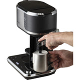 Russell Hobbs Cafetera de Goteo Attentiv, Jarra Cristal 1,25L, Filtro Extraíble, Táctil, Dispensación Automática, Vaporizador Leche, Cuchara Medidora, Programable, Acero Inoxidable, Plata - 26230-56