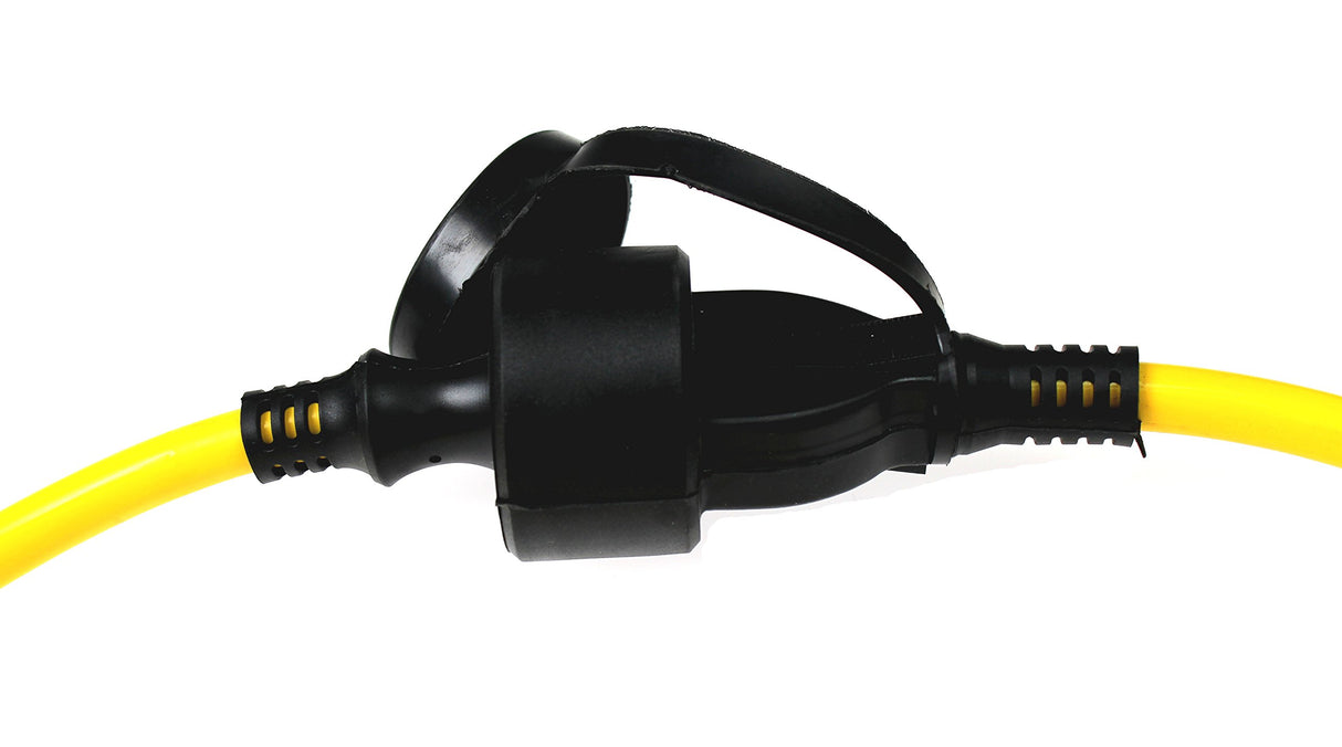 as - Schwabe alargador de Cable de 25 m K35 AT-N07V3V3-F 3G2,5 - Cable de extensión 230 V/16 A - con Tapa de protección - Resistente al Polvo y a Las Salpicaduras IP44 - Color Amarillo, 60351