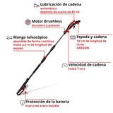 Einhell Professional Podadora con batería GP-LC 18/20 Li T BL-Solo Power X-Change (18 V, longitud de corte 18 cm, Brushless, velocidad de la cadena 7 m/s, lubricación de cadena autom., sin batería)