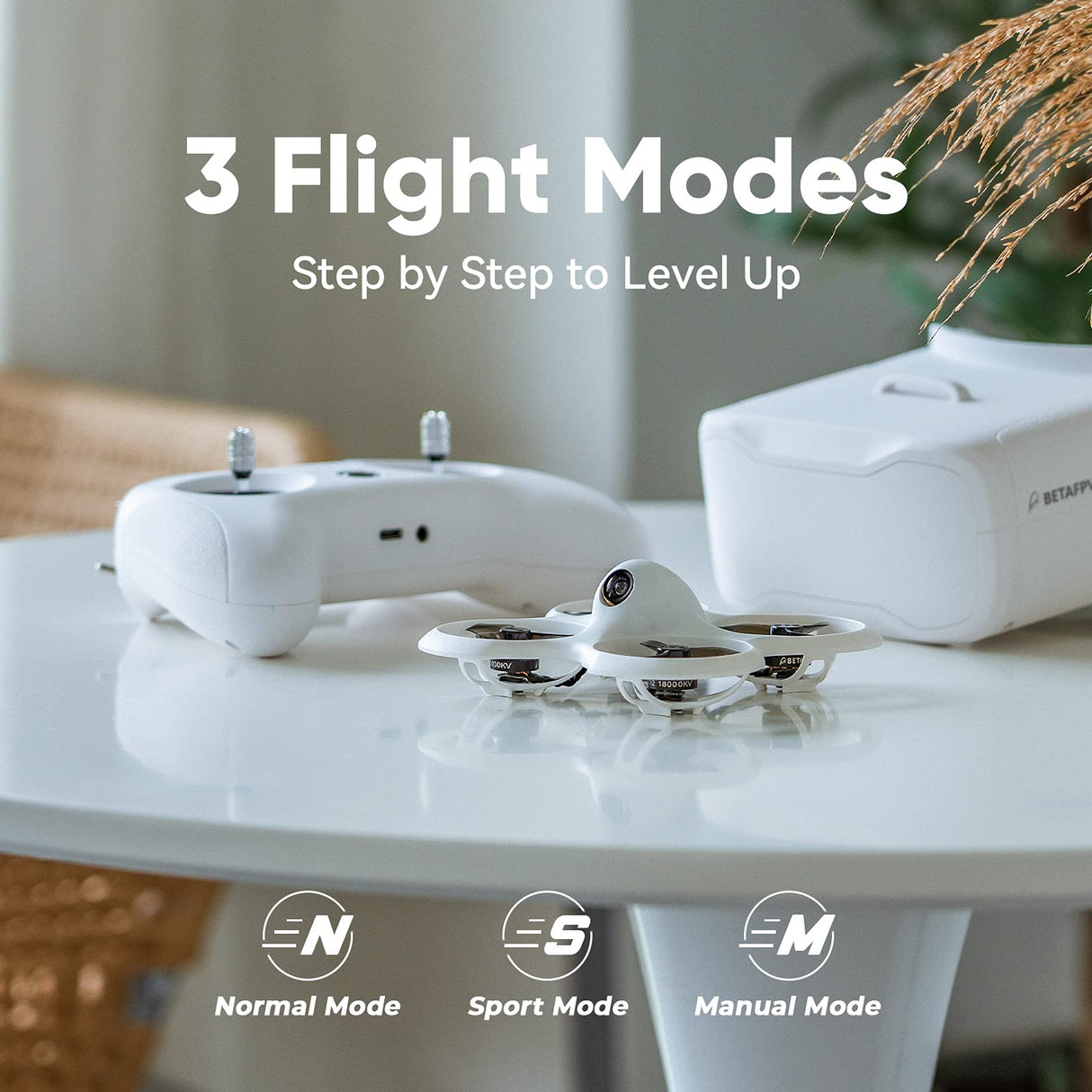 BETAFPV Kit de Drone Cetus Pro FPV RTF Avec Maintien D'altitude Autoprotection Atterrissage D'urgence 3 Modes de Vol Fonction Tortue Drone Prêt à Voler pour Débutants Adolescents, Télécommande