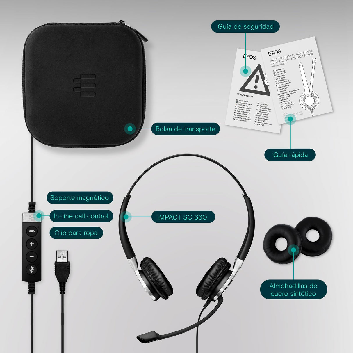 Sennheiser SC 665 USB Binaurale Diadema Negro, Gris auricular con micrófono - Auriculares con micrófono (Centro de llamadas/Oficina, Binaurale, Diadema, Negro, Gris, Alámbrico, Supraaural)