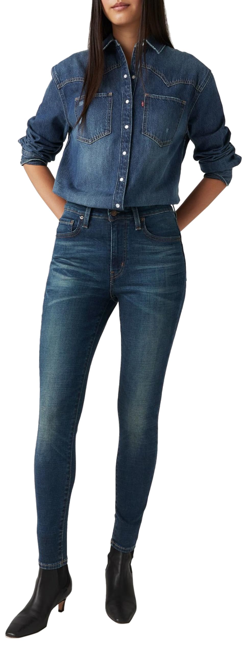 Levi's 721 High Rise Skinny Vaqueros, Miles Apart, 28W / 28L Mujer