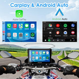 Carpuride W702B - Pantalla GPS Carplay para Motocicleta con Soporte Personalizado para BMW Motorbike, Inalámbrico CarPlay y Android Auto, Portátil 7 Pulgadas Impermeable Táctil Pantalla, Bluetooth