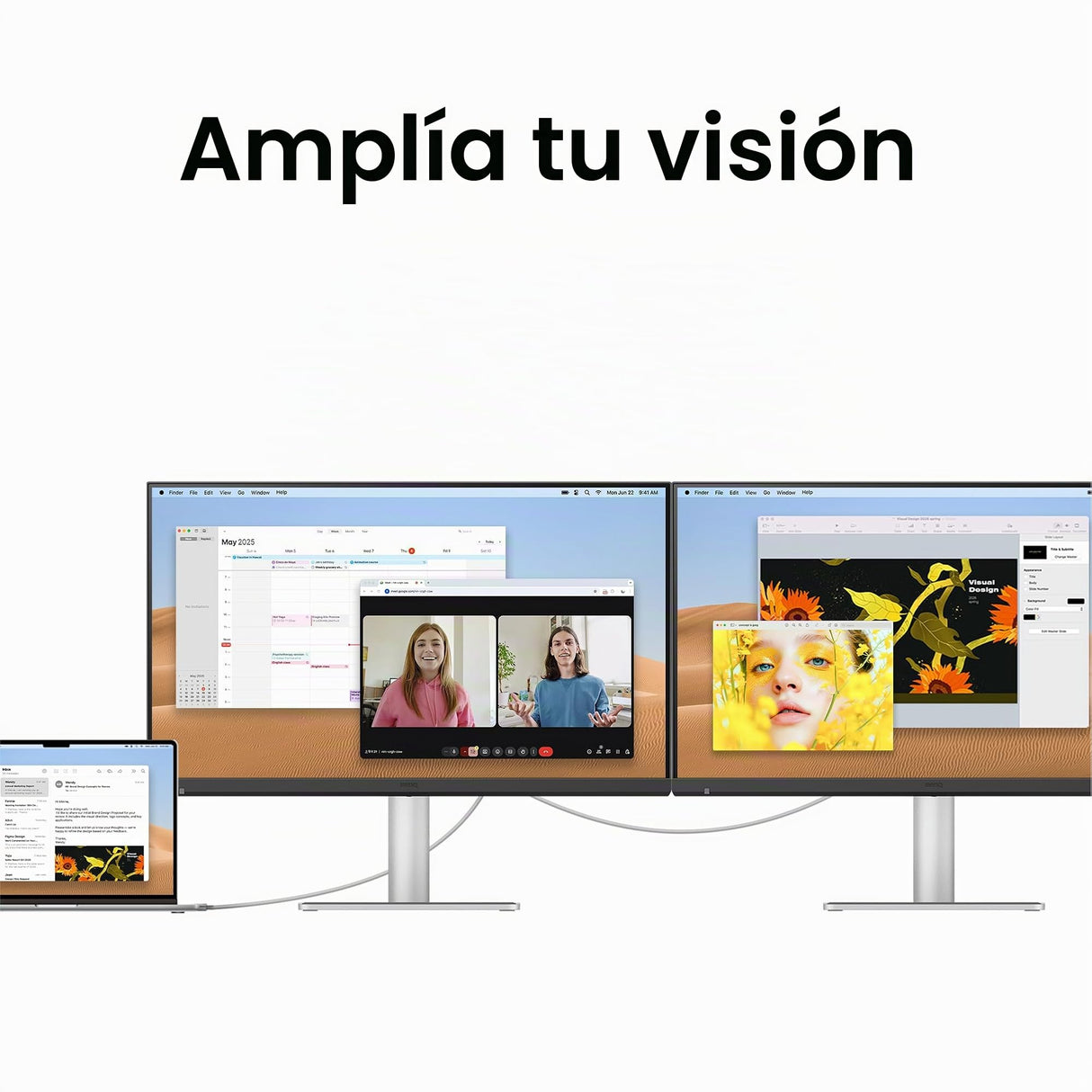 BenQ MA270S 27" 5K 5120x2880 Monitor Nano Gloss para Creadores Mac, Thunderbolt 4 96W/15W, Color Mac, Daisy Chain, KVM, Control de Brillo y Volumen, Ajuste de Altura e inclinación, Gama P3