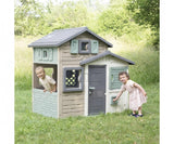 Smoby- Casita Infantil EVO Friends House Smoby Life- Extra Espaciosa, Material Reciclado (50%), Puerta de Entrada, contraventanas, Resistente a los Rayos UV, A Partir de 2 años (7600810205)